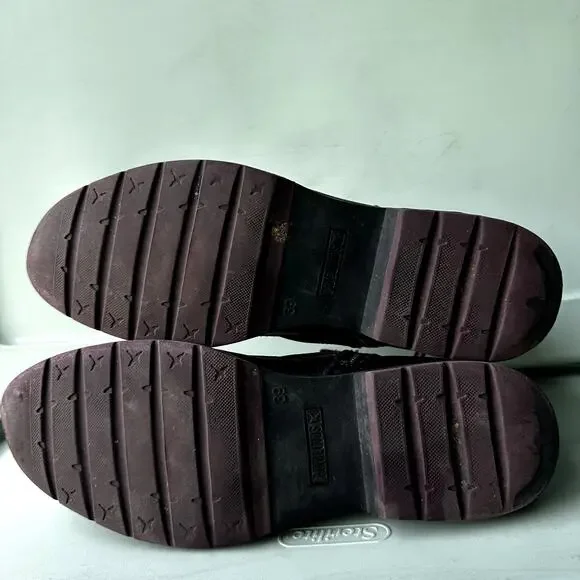 Pikolinos Caravaca Buckle Strap Bootie Leather High Top Black Red EU 39 US 9 - Picture 7 of 7